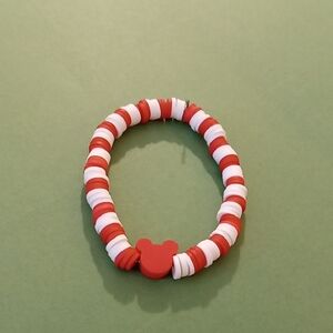Kids Red and White Beaded Bracelet
